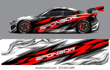 car livery graphic vector. abstract grunge background design for vehicle vinyl wrap and car branding