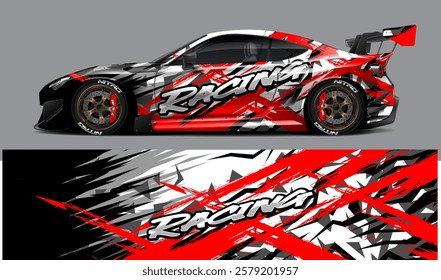  car livery graphic vector. abstract grunge background design for vehicle vinyl wrap and car branding