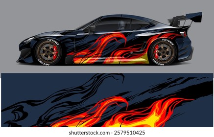  car livery graphic vector. abstract grunge background design for vehicle vinyl wrap and car branding