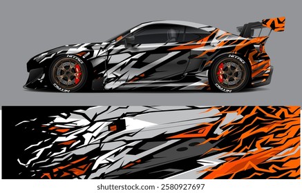 car livery graphic vector. abstract grunge background design for vehicle vinyl wrap and car branding