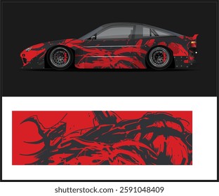 car livery graphic vector. abstract grunge background design for vehicle vinyl wrap and car branding
