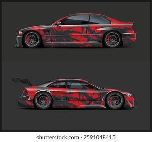 car livery graphic vector. abstract grunge background design for vehicle vinyl wrap and car branding