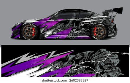 car livery graphic vector. abstract grunge background design for vehicle vinyl wrap and car brandin