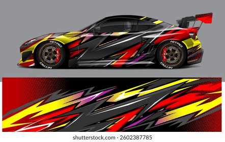 car livery graphic vector. abstract grunge background design for vehicle vinyl wrap and car branding