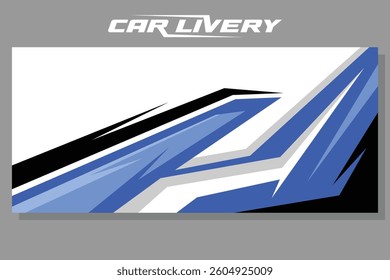 car livery graphic vector. abstract grunge background color white design for vehicle vinyl wrap and car branding in color blue
