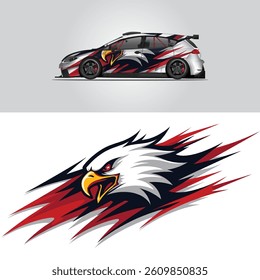 car livery Graphic vector with abstract racing shape design .