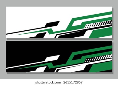 car livery graphic vector. abstract background design for vehicle vinyl wrap and sports car, racing car, rally, and decal in white and black color background
