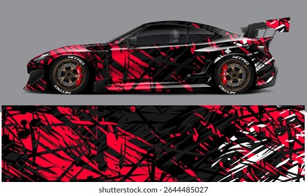 car livery graphic vector. abstract grunge background design for vehicle vinyl wrap and car branding