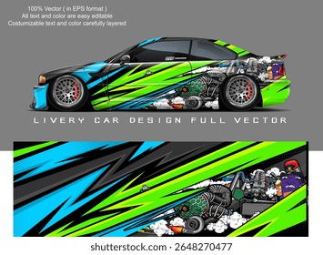car livery graphic vector. abstract grunge background design for vehicle vinyl wrap and car branding	