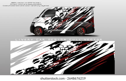 car livery graphic vector. abstract grunge background design for vehicle vinyl wrap and car branding
