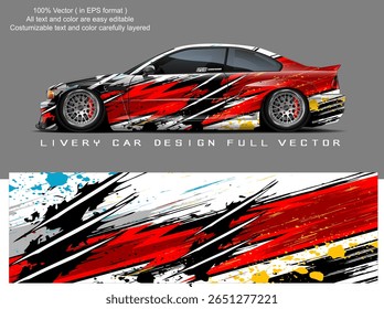 car livery graphic vector. abstract grunge background design for vehicle vinyl wrap and car branding	
