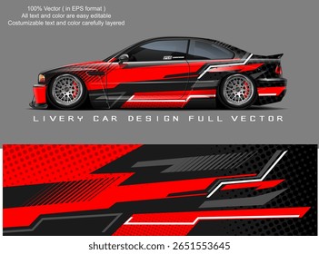 car livery graphic vector. abstract grunge background design for vehicle vinyl wrap and car branding	
