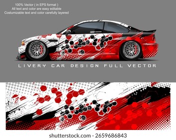 vetor gráfico carro livery. design de fundo grunge abstrato para o envoltório de vinil do veículo e marca do carro
