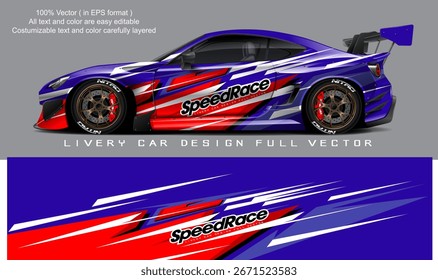 vetor gráfico carro livery. design de fundo grunge abstrato para o envoltório de vinil do veículo e marca do carro