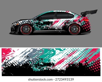 Grafik-Vektorgrafik der Autolivität. abstraktes farbiges Hintergrunddesign für Fahrzeugvinylverpackung und Autobranding