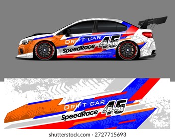 Vector gráfico de la librea del coche Diseño de fondo abstracto del grunge para el abrigo del vinilo del vehículo y la marca del coche	