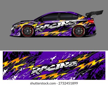 Vector gráfico de la librea del coche Diseño de fondo abstracto del grunge para el abrigo del vinilo del vehículo y la marca del coche	