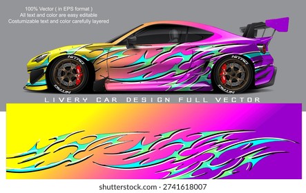 car livery graphic vector. abstract grunge background design for vehicle vinyl wrap and car branding	