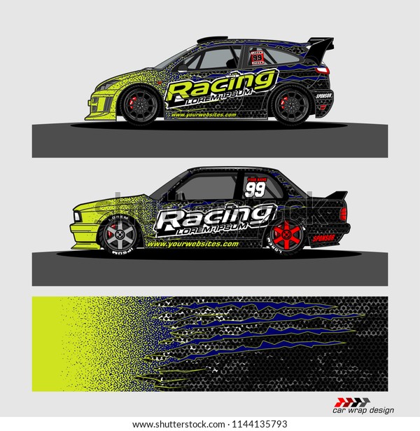 car livery Graphic vector.
abstract racing shape design for vehicle vinyl wrap background

