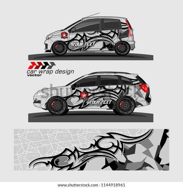 car livery Graphic vector.\
abstract Tribal with camouflage background for vehicle vinyl\
wrap