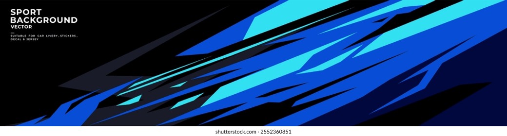 car livery graphic vector with blue colors. abstract grunge background design for vehicle vinyl wrap and sports car, racing car, jersey, banner and adventure ready to print.