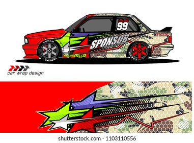 
car livery Graphic vector. design of  abstract racing background for vehicle vinyl wrap 