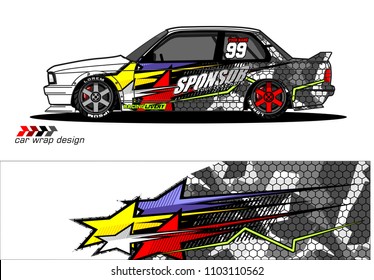 
car livery Graphic vector. design of  abstract racing background for vehicle vinyl wrap 
