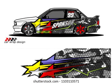 
car livery Graphic vector. design of  abstract racing background for vehicle vinyl wrap 