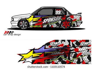 
car livery Graphic vector. design of  abstract racing background for vehicle vinyl wrap 