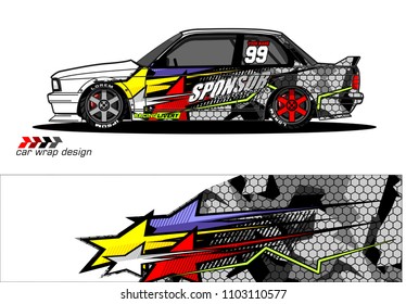 
car livery Graphic vector. design of  abstract racing background for vehicle vinyl wrap 