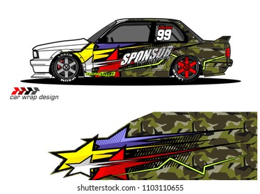 
car livery Graphic vector. design of  abstract racing background for vehicle vinyl wrap 