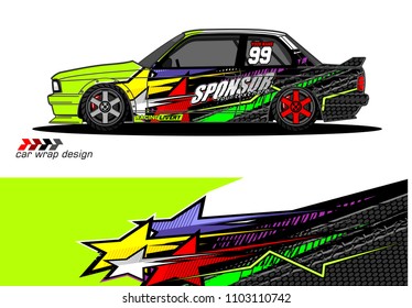 
car livery Graphic vector. design of  abstract racing background for vehicle vinyl wrap 