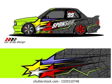 
car livery Graphic vector. design of  abstract racing background for vehicle vinyl wrap 