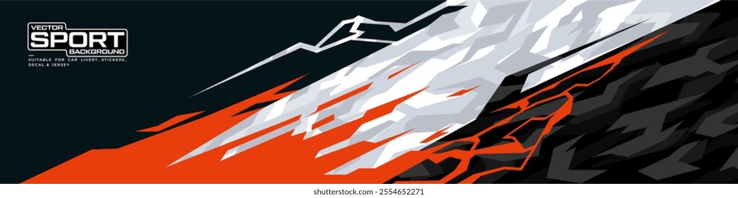 car livery graphic vector with exclusive colors. abstract grunge background design for vehicle vinyl wrap and sports car, racing car, jersey, and banner