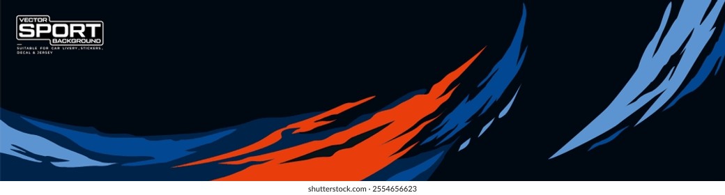 car livery graphic vector with exclusive colors. abstract grunge background design for vehicle vinyl wrap and sports car, racing car, jersey, and banner.