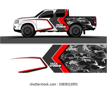 car livery Graphic vector. grunge background design for pickup truck and vehicle vinyl wrap