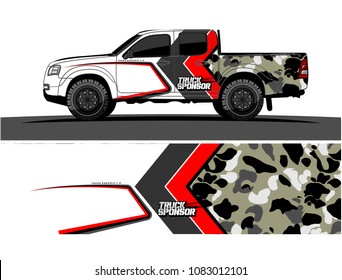 car livery Graphic vector. grunge background design for pickup truck and vehicle vinyl wrap
