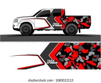 car livery Graphic vector. grunge background design for pickup truck and vehicle vinyl wrap
