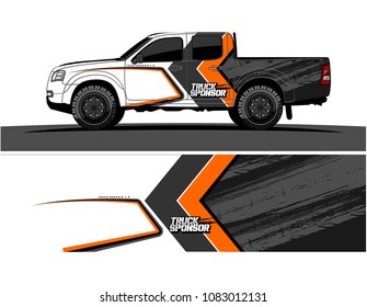 car livery Graphic vector. grunge background design for pickup truck and vehicle vinyl wrap