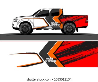 car livery Graphic vector. grunge background design for pickup truck and vehicle vinyl wrap