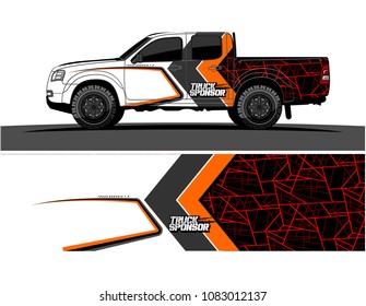 car livery Graphic vector. grunge background design for pickup truck and vehicle vinyl wrap