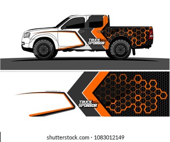 car livery Graphic vector. grunge background design for pickup truck and vehicle vinyl wrap
