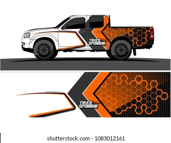 car livery Graphic vector. grunge background design for pickup truck and vehicle vinyl wrap
