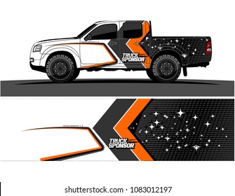 car livery Graphic vector. grunge background design for pickup truck and vehicle vinyl wrap