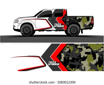 car livery Graphic vector. grunge background design for pickup truck and vehicle vinyl wrap