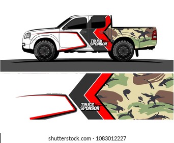 car livery Graphic vector. grunge background design for pickup truck and vehicle vinyl wrap