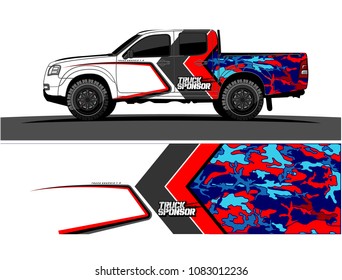 car livery Graphic vector. grunge background design for pickup truck and vehicle vinyl wrap