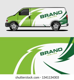 car livery green van wrap design wrapping sticker and decal design for corporate company branding vector