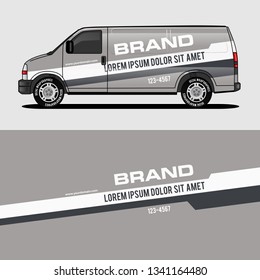 car livery grey van wrap design wrapping sticker and decal design for corporate company branding vector