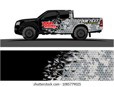 car livery vector. abstract explosion with grunge background design for vehicle vinyl wrap